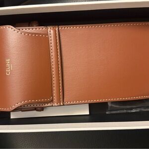 Celine Tan Leather sunglasses case.